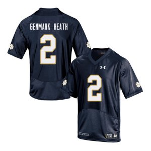 Notre Dame Fighting Irish Men's Jordan Genmark-Heath #2 Navy Under Armour Authentic Stitched Big & Tall College NCAA Football Jersey REK4899GO